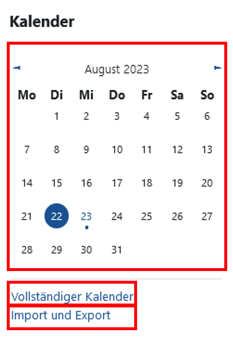 Block 'Kalender'
