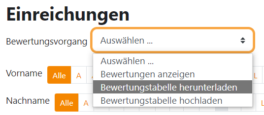 Bewertungstabelle herunterladen